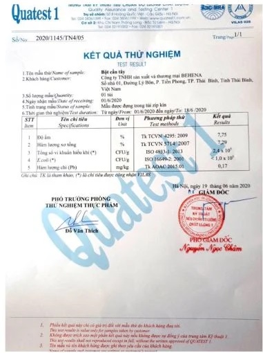 Kết quả thử nghiệm